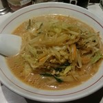Tammendaihachikko - タンメン味噌、中盛り、野菜シナシナ