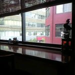 カウンター席からは外が見えます