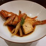 えさき - 北海道きんきの煮付け焼豆腐とゴボウ