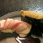 鮨でですけ - 私は炙り大トロと蟹みそをリピ