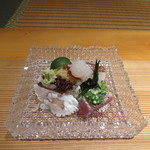 日本料理 幸庵 - マダコ、鰹のたたき、アブラメ、伊勢海老の刺身