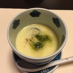 梅の花 - 茶碗蒸しバジルソース