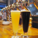 Vector Beer - スワンレレイクビール：ヴァイツェン(左)プレストンエール：アイリッシュエール(右)