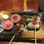 Mangetsudou - ハム、牛すじ。水菜肉巻きは蒸してもらいました(^^)
                      