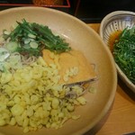 越後そば - 東陽町冷やし蕎麦と、春菊天です。