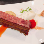 リストランテ 薫 - フランボワーズのチョコケーキ＆バニラジェラート