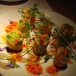 nuun - 湯葉とスティック野菜の生春巻き、スイートチリソース