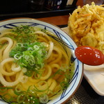 丸亀製麺 - かけ＋野菜かき揚げ