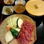 Hida Komeya - 飛騨牛の焼肉定食。量は結構あります。