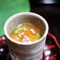 帰燕 - 先付　雲丹　いくら　汲み上げ湯葉　出汁餡掛け
                  