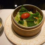 鉄板焼 ツキノウサギ - 蒸籠蒸し野菜