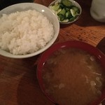 とんかつ かつせい - ご飯となめこ汁