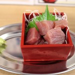 立呑み 池袋 かんぱいじゃあ! - まぐろぶつ盛（３００円）