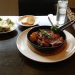 h Dining room hamon - 淡路鶏と地野菜の鉄板オーブン焼き（20150902）