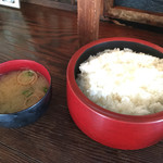 日本橋ビアホール - ご飯 味噌汁