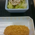 どんどん庵 - 繊維サラダとカニクリームコロッケ