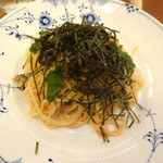 椿屋カフェ - スパゲッティセットの博多明太子・きのこ・のりです