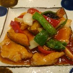 中國菜 浜正 - 浜正ランチ　シェフのおすすめメイン料理　鶏肉と彩野菜の甘酢あんかけ