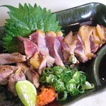 あぷちゃ - 鳥取県大山,地鶏たたき自家製ポン酢でどうぞ。