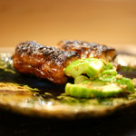 麻布十番 ふくだ - 強肴　鰻の印籠焼き（牛蒡）と白瓜の漬物