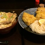 めん処 つるつる亭 - カツ丼＆鶏天ぶっかけ(300g)