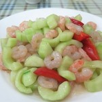 Sủi cảo Đại Thanh Hoa - 胡瓜と海老の白湯炒め