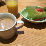 温宿　三河屋 - 朝のフルーツなど