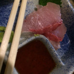 うけもち - カンパチ刺。美味しい。