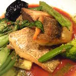 シエル ブルー - 以前のランチ：鮮魚のポアレとグリル野菜トマトバジルソース