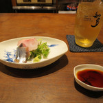 割烹　川上 - お造り　厚岸産の秋刀魚と北陸ののどくろ