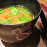 割烹　川上 - 風味豊かな丹波黒豆の味噌汁