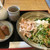 蕎麦処 - 料理写真:ごぼう天おろし梅入り蕎麦と赤米稲荷寿司