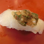 魚正 - ヒラメポン酢かけ