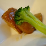 老神温泉 ぎょうざの満洲 - （2016/7月　朝食）テーブルセットのおかず