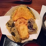 野菜盛り（350円）※かぼちゃ、鳴門金時、茄子、ピーマン