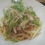 中国麺飯 勇 - 蒸し鶏と水菜の黒酢和え麺