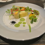 アキヒサ ハンダ - 芦別野菜のテリーヌ　胡瓜のヴィネグレットソース