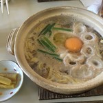 Chiaki - 鍋焼きラーメンにはたくわんがついてます