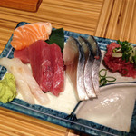 ふぶき - 【2016年7月】刺身三点盛り390円