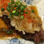 焼き鳥 てつ屋 - いつものはらみ串おろしポン酢。