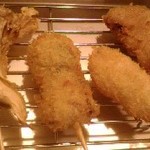 Kushikatsu Yuya - 左から、新潟県産まいたけ、穴子の蒲焼き、愛媛県産はも、豚タン