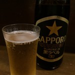 麺屋しらかわ - ドリンク写真:昼は出さないビール、今回は夜なのでいただきます（２０１６．８．２５）