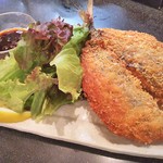 手打ちそば八轟 - 大きいアジフライ