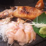 手打ちそば八轟 - のどぐろ半々(刺身と塩焼き)