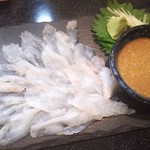 手打ちそば八轟 - うまづらはぎの肝ポン酢