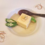 手打ちそば八轟 - (お通し)カニ卵豆腐