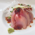 手打ちそば八轟 - お通し(宗田鰹刺身)