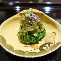 日本料理 晴山 - 帆立としんとり菜の和え物