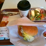 Kentakki Furaido Chikin - ランチＡ+グリーンサラダ（豆と雑穀）
