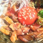 鳥玖 - たたきユッケ 450yen('16.07)